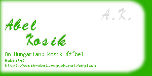 abel kosik business card